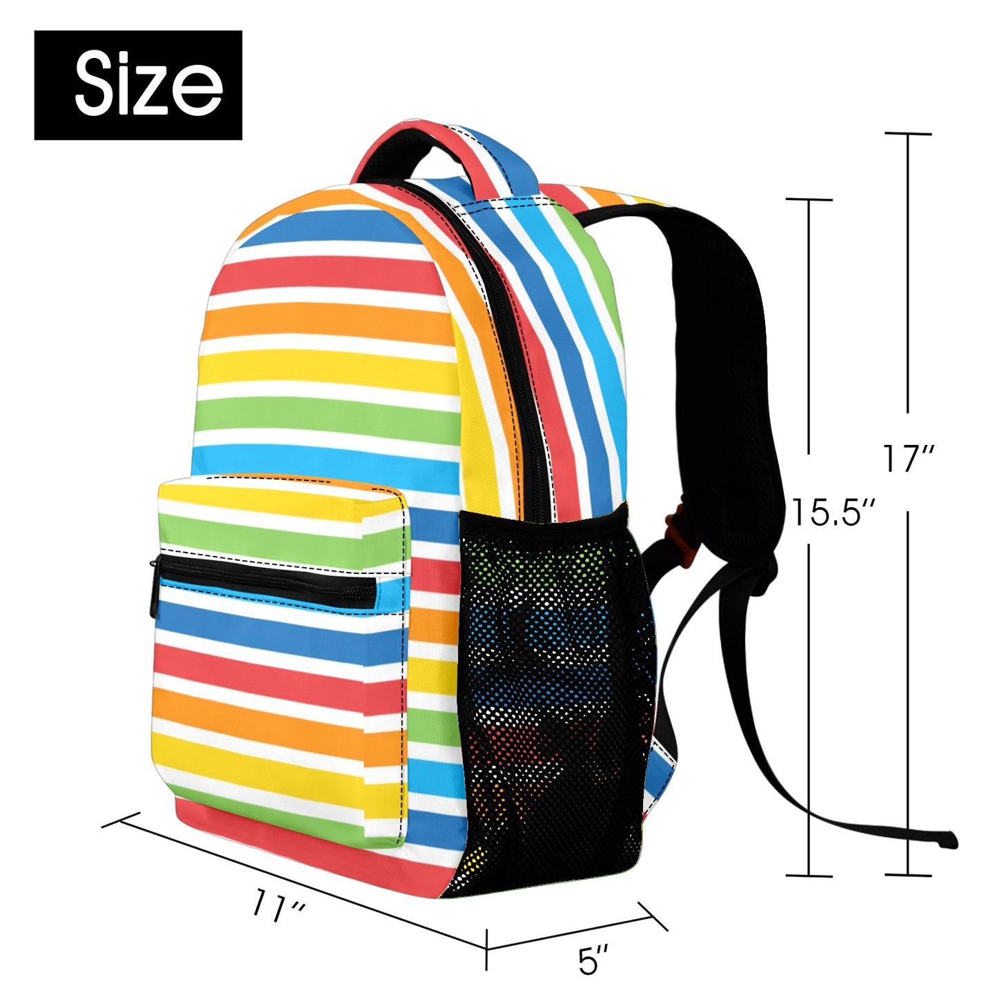 Rainbow Stripes Casual Backpack