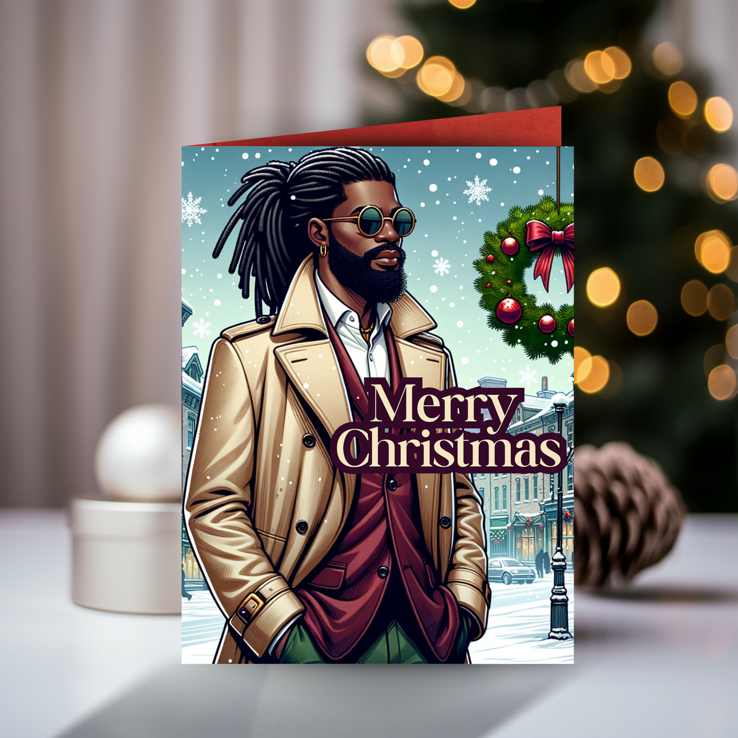 Melanin & Snowflakes Greeting Cards