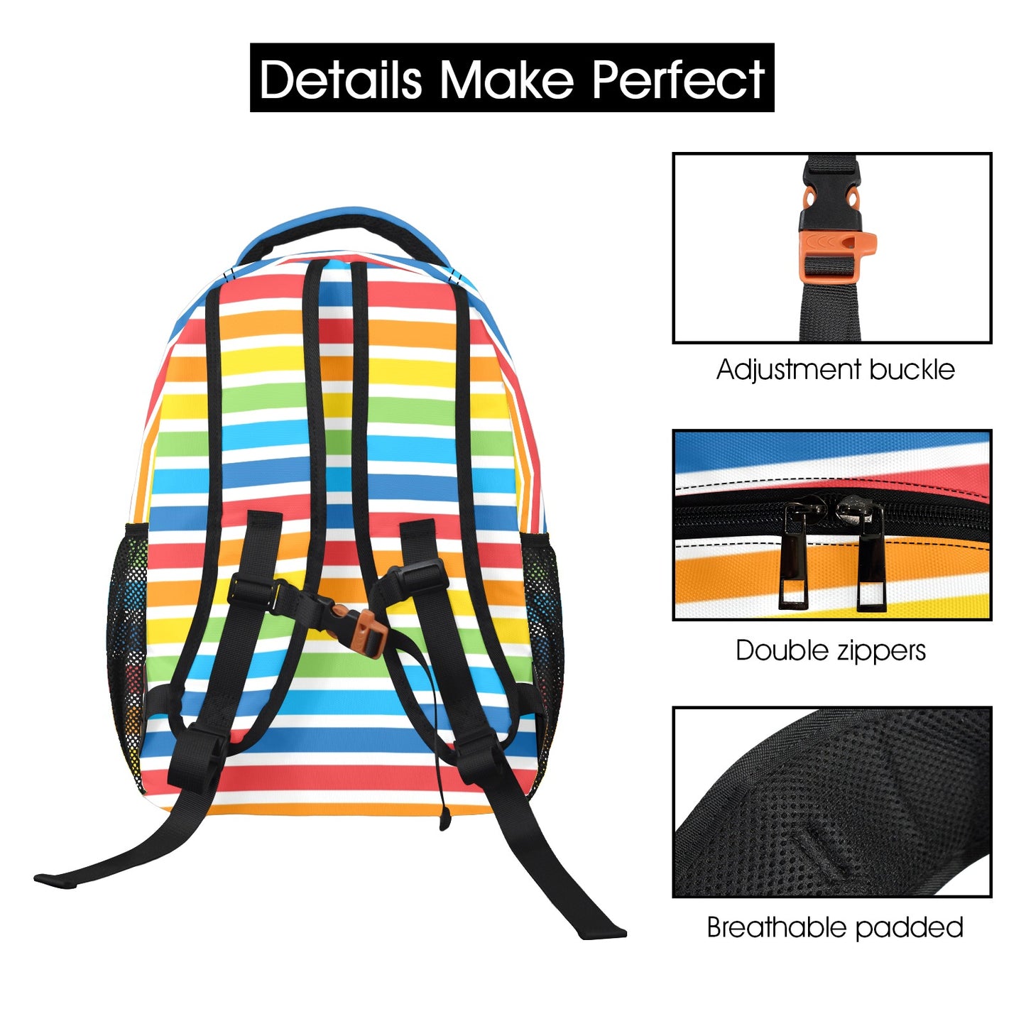 Rainbow Stripes Casual Backpack