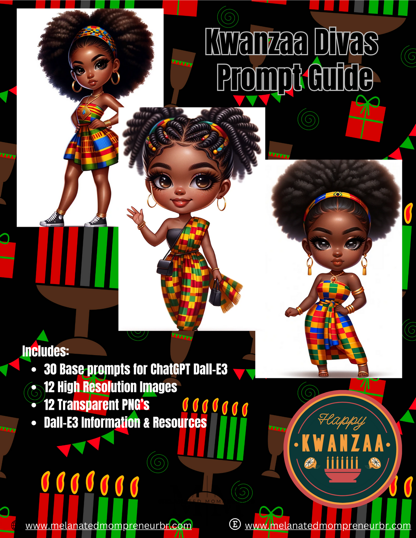 Kwanzaa Diva Ultimate Bundle Prompt Guide (ChatGPT v4/Dall-E3)